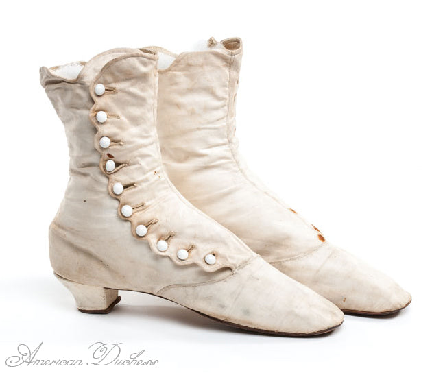 1860s Button Boots with Scalloped Fly