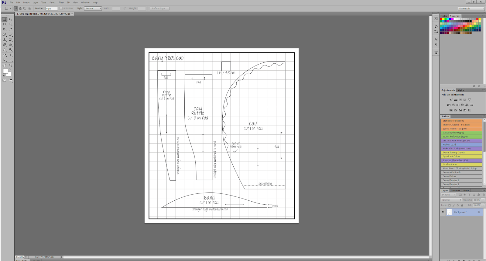 How to Scale Up Gridded Sewing Patterns with Adobe Photoshop