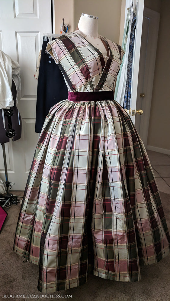 1833 Plaid Dickens Dress - Progress!