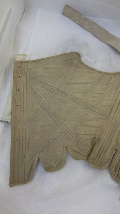 Extant 18th c. Stays from the Marjorie Russell Clothing and Textile Museum, Nevada