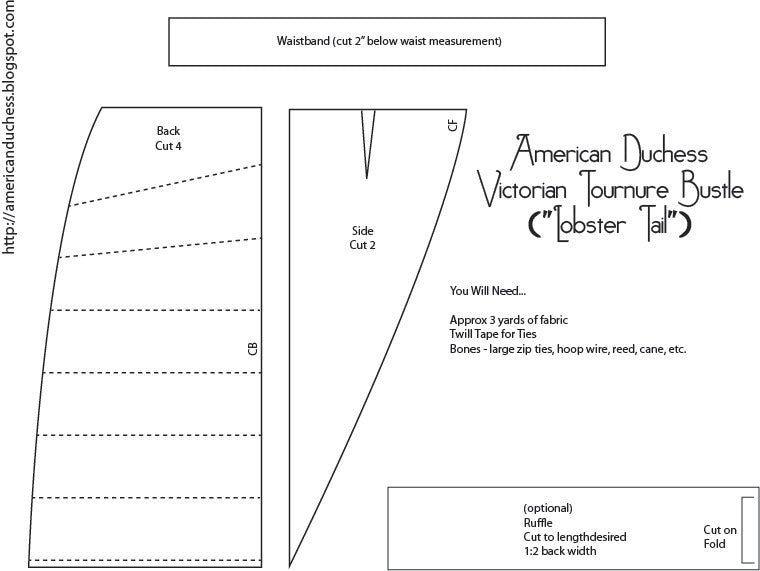 V346: How to Make a Victorian Bustle - Pattern and Instructions