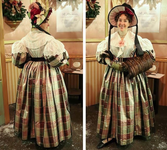 1833 Plaid Silk Gown + All the Accessories - Done!