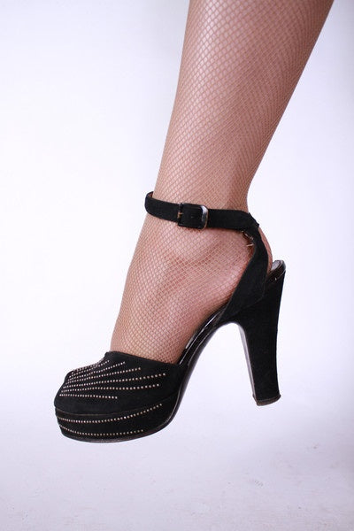 The 1940s in Shoes - Black Platforms (With Studs!?)