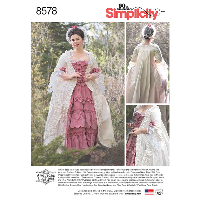 Pattern Notes on Simplicity 8578 - Robe a la Francaise Dress Pattern