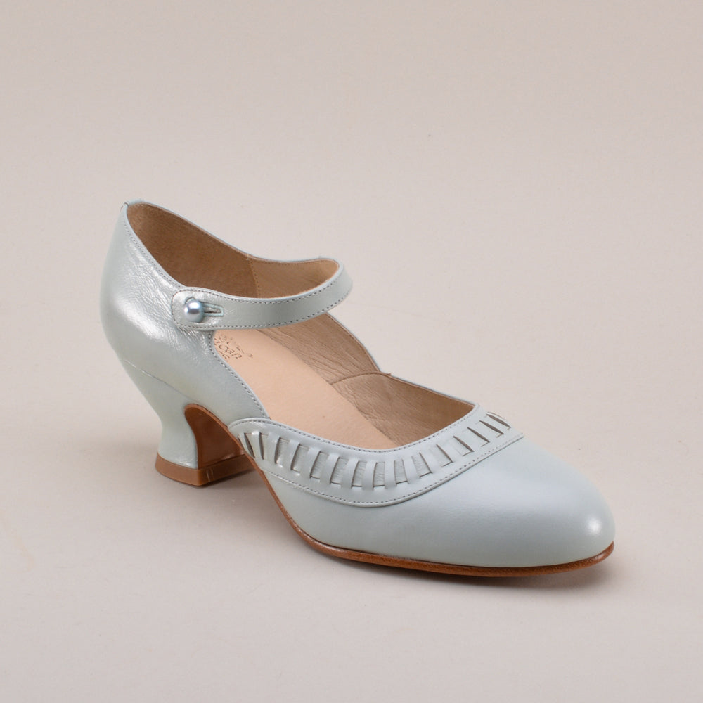 Marjorie Women’s 1920s Shoes (Blue Mist) – American Duchess