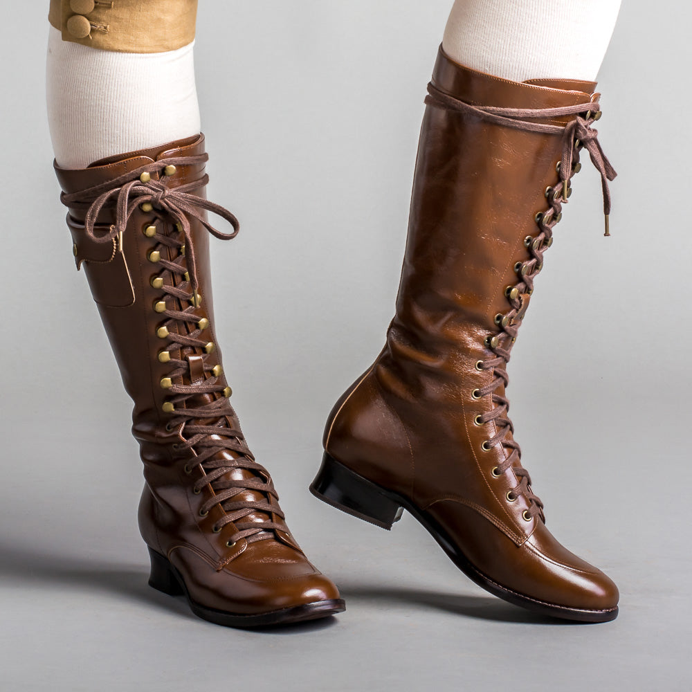 Louis Vuitton Brown Inspired Boots - Ann's Fabulous Closeouts
