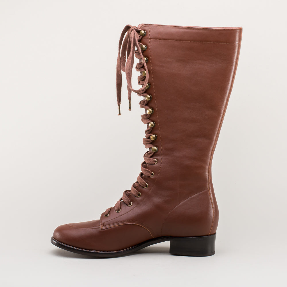 Bessie Women's Vintage Aviator Boots (Tan) – American Duchess