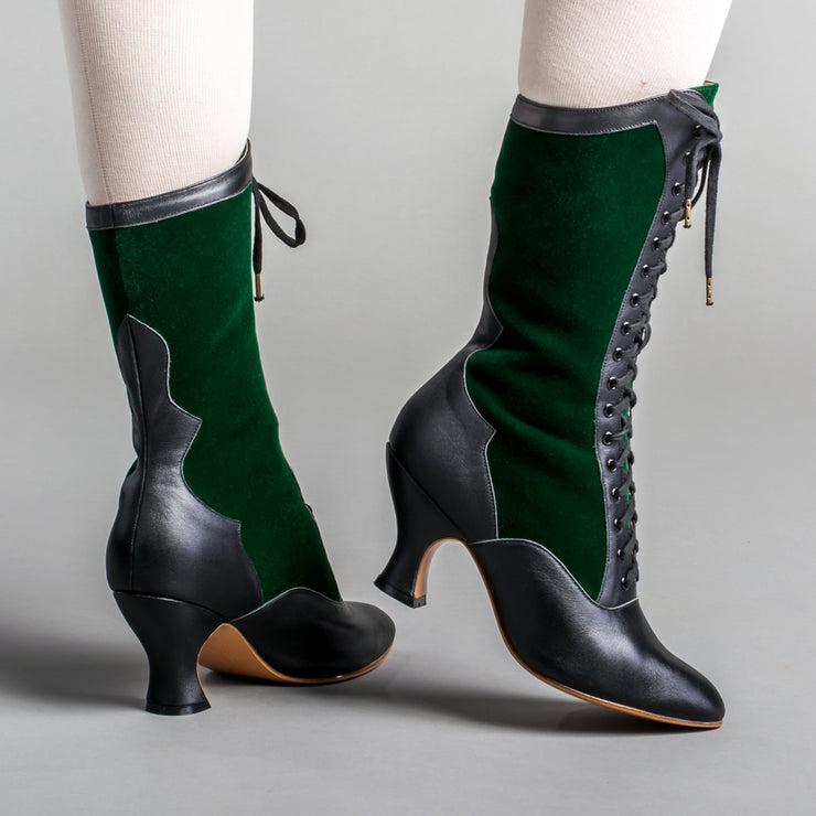 Camille Women's Edwardian Boots (Black/Green) – American Duchess