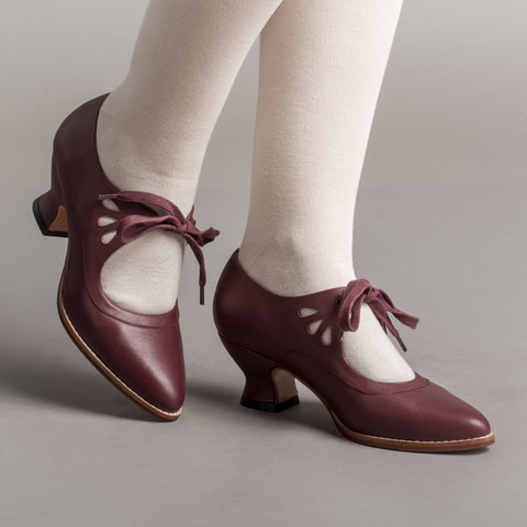 Gibson Women's Edwardian Leather Shoes (Merlot) – American Duchess