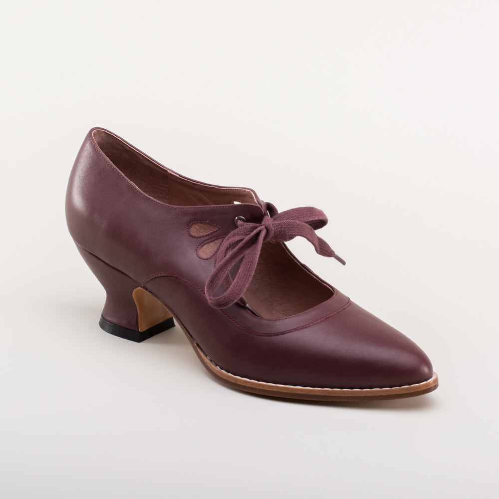 Gibson Women's Edwardian Leather Shoes (Merlot) – American Duchess