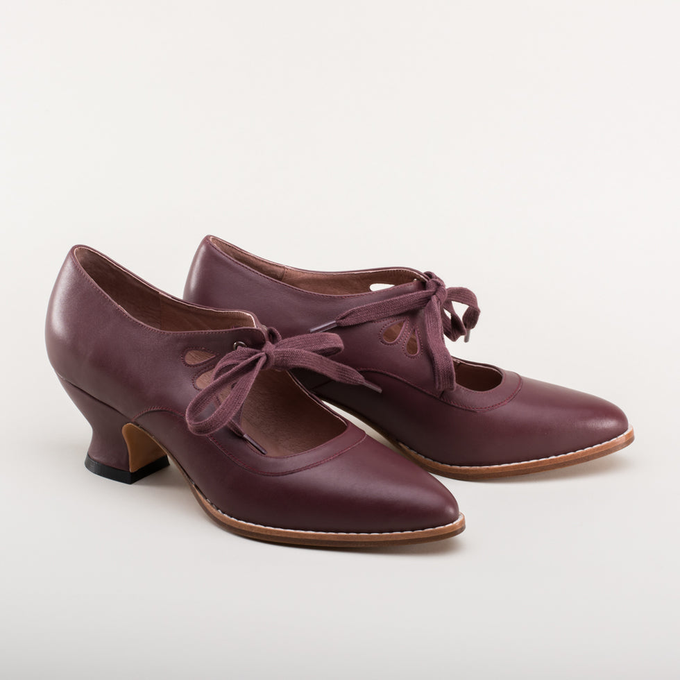 Gibson Women's Edwardian Leather Shoes (Merlot) – American Duchess