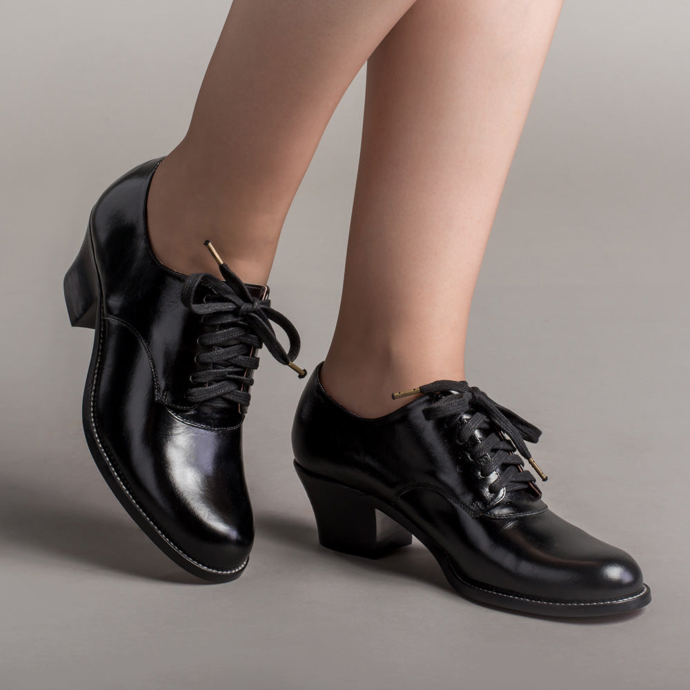 Vintage Black Oxford Shoes for Women