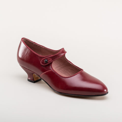 Millie Women's 1920s Mary Jane Shoes (Oxblood) – American Duchess