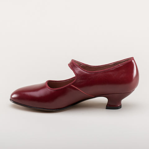 Millie Women's 1920s Mary Jane Shoes (Oxblood) – American Duchess