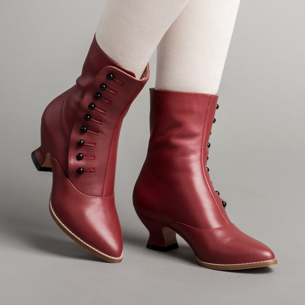 Leather Boots Victorian Vintage Shoes for Women for sale